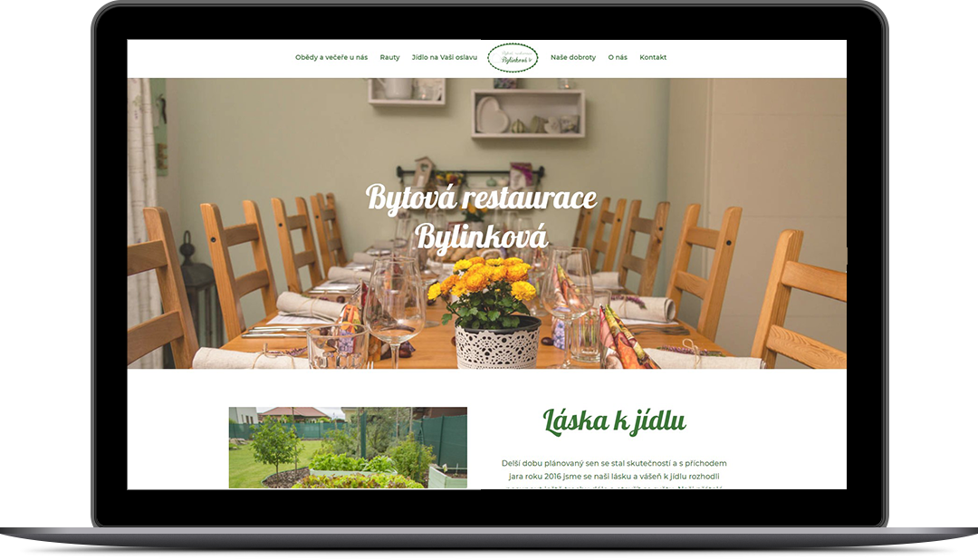 Webové stránky bytová restaurace Bylinková